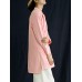 Vintage Button Stand Collar Long Sleeve Chinese Style Cotton Blouse