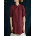 Vintage Button Stand Collar Long Sleeve Chinese Style Cotton Blouse