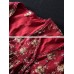 Retro Women Floral V-Neck Cotton Linen Loose Button Blouse