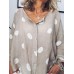 Cotton Polka Dot Print V-neck Casual Blouse