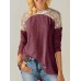 Women Casual Lace Patchwork Long Sleeve Blouse