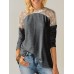 Women Casual Lace Patchwork Long Sleeve Blouse