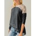Women Casual Lace Patchwork Long Sleeve Blouse