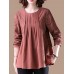 Casual Women Solid Color Hollow Out Long Sleeve Blouse