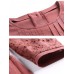 Casual Women Solid Color Hollow Out Long Sleeve Blouse