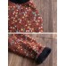 Women Vintage Floral  Print Thicken Long Sleeve Blouse