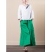 Chinese Style Printed V-neck Linen Cotton Blouse