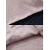 Vintage Women Stand Collar Solid Buttons Long Blouse