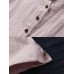 Vintage Women Stand Collar Solid Buttons Long Blouse
