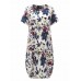Vintage Women Loose Printing Short Sleeve Elegant Dress