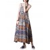 Bohemian Women Random Floral Printed Sleeveless Spaghetti Strap Maxi Dresses