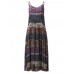Bohemian Women Random Floral Printed Sleeveless Spaghetti Strap Maxi Dresses