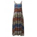 Bohemian Women Random Floral Printed Sleeveless Spaghetti Strap Maxi Dresses