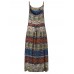 Bohemian Women Random Floral Printed Sleeveless Spaghetti Strap Maxi Dresses