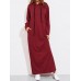 Casual Women Solid Color Full Sleeve Long Hooded Sweatshirt Dress