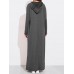 Casual Women Solid Color Full Sleeve Long Hooded Sweatshirt Dress