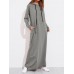 Casual Women Solid Color Full Sleeve Long Hooded Sweatshirt Dress