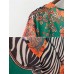 Casual Women Loose Print Long Sleeve V-Neck Dress
