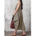 Women Casual Sleeveless V Neck Asymmetric Maxi Dress