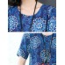 Elegant Women Floral Print Short Sleeve Crew Neck Dress
