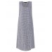 Women Sleeveless Plaid Loose Casual Mid-long Tank Dress