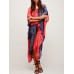 Women Vintage Folk Style V-Neck Bikini Cover Beach Dress Women Vintage Folk Style V-Neck Bikini Cover Beach Dress