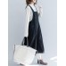 Casual Women Solid Color Loose Strap Dress with Pocket