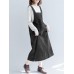 Casual Women Solid Color Loose Strap Dress with Pocket