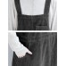 Casual Women Solid Color Loose Strap Dress with Pocket