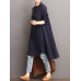 Women Button Down Baggy Blouse Casual Loose Asymmetric Shirt Dress