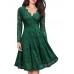 Elegant Women Lace Hollow Out V-Neck Dress