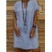Women Short Sleeve V-neck Loose Casual Solid Color Dress Women Short Sleeve V-neck Loose Casual Solid Color Dress