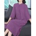 Retro Women Solid Color 3/4 Sleeve Cheongsam Dress