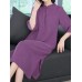 Retro Women Solid Color 3/4 Sleeve Cheongsam Dress