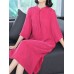 Retro Women Solid Color 3/4 Sleeve Cheongsam Dress