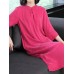 Retro Women Solid Color 3/4 Sleeve Cheongsam Dress