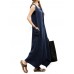 Vintage Casual Women Sleeveless High Low Cotton Maxi Dress