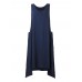 Vintage Casual Women Sleeveless High Low Cotton Maxi Dress