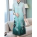 Elegant Floral Print Fake Two Pieces Vintage Dress