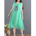 Vintage Women Loose Pure Color Sleeveless Dress