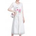 Elegant Women Fake Two Pieces Short Sleeve O-Neck Chiffon Dress