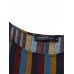 Women Short Sleeve Striped Patchwork Cotton Shirt Dress