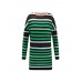 Women Casual Striped Patchwork Long Sleeve Dress