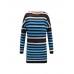 Women Casual Striped Patchwork Long Sleeve Dress