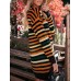Women Casual Striped Patchwork Long Sleeve Dress