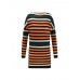 Women Casual Striped Patchwork Long Sleeve Dress