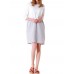 Pure Color Crew Neck Patchwork Three Quarter Sleeve Dress