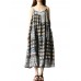 Women Sleeveless Spaghetti Strap Printed Loose Retro Maxi Dresses