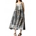 Women Sleeveless Spaghetti Strap Printed Loose Retro Maxi Dresses