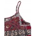 Women Sleeveless Spaghetti Strap Printed Loose Retro Maxi Dresses